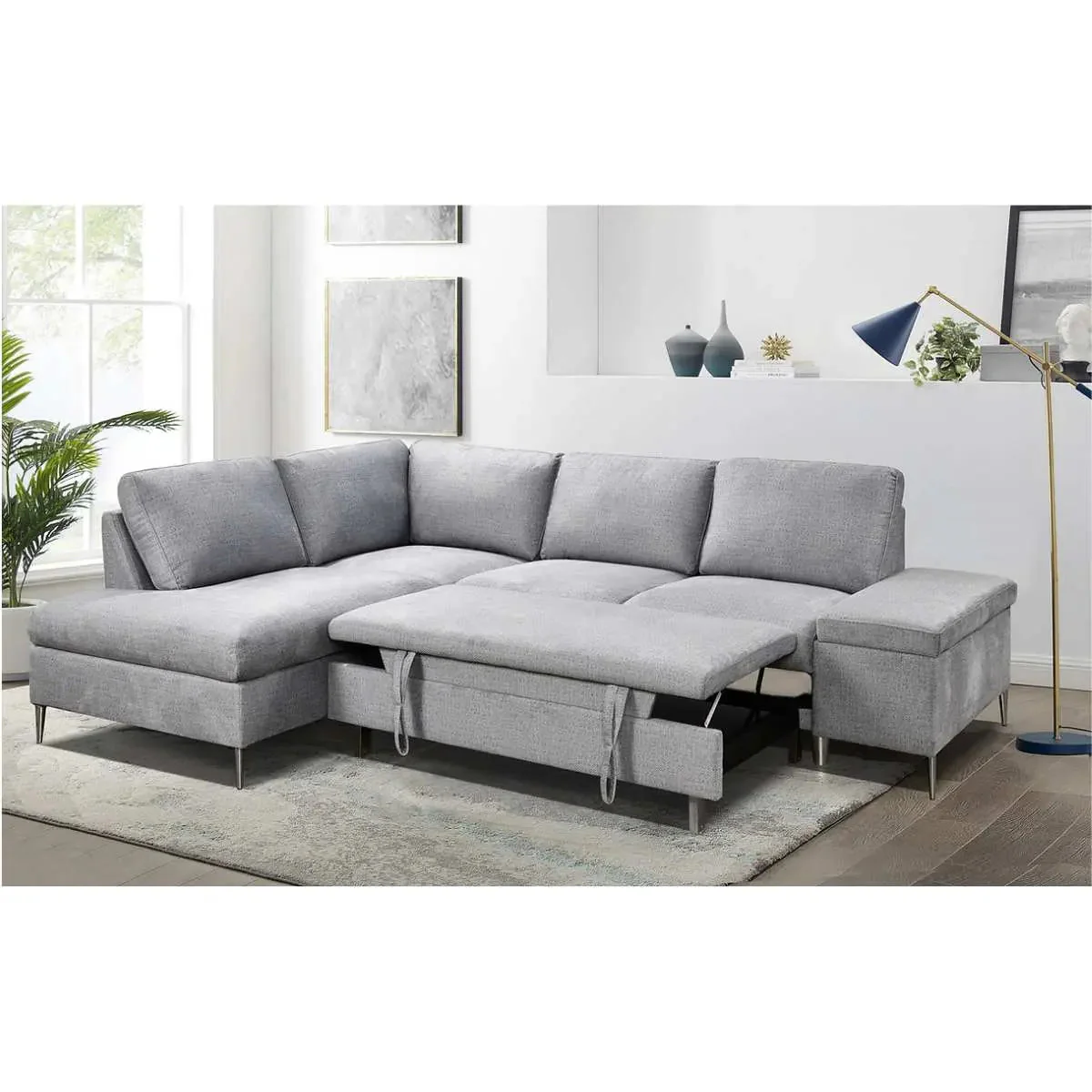Sofa Bed Sectional with Storage Bench 9022 - Image 4