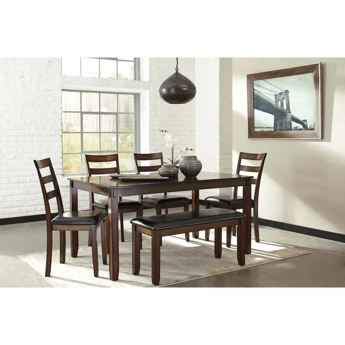 Coviar 6 Pc Dining Set in Brown - Image 3