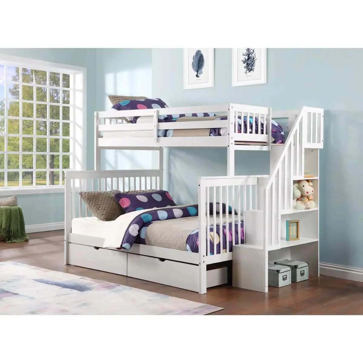 Staircase Twin Over Double Bunkbed B1852 - Image 3
